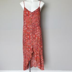 Anthropologie Abel the Label Lola Red Floral Boho Dress Size L